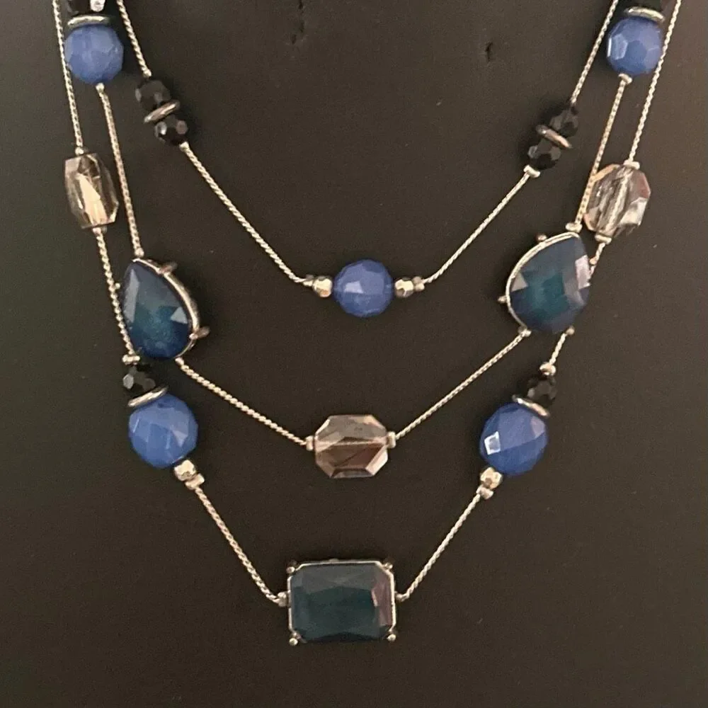 NY New York & Company Beaded Layered Statement Necklace 16